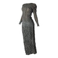 archival 1996 issey miyake mainline striped ripple pleated top + maxi skirt set
