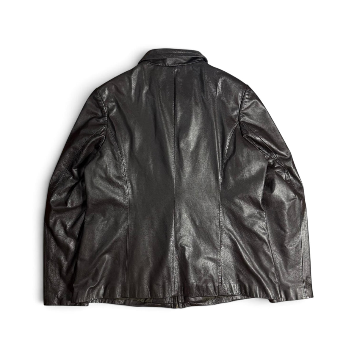 vintage 1970s lim’s tailor bespoke dark brown leather zip jacket