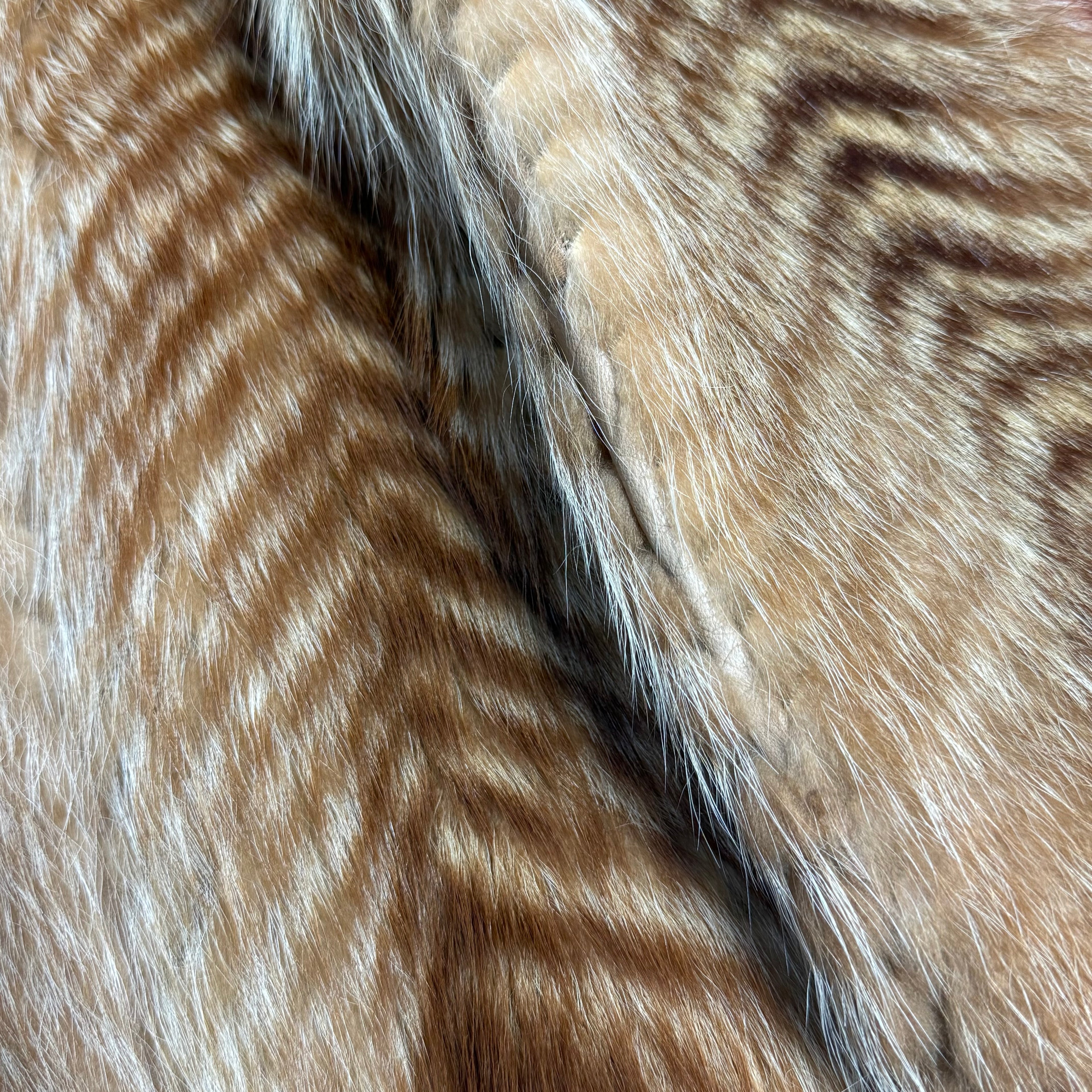 vintage real red fox fur chevron short coat
