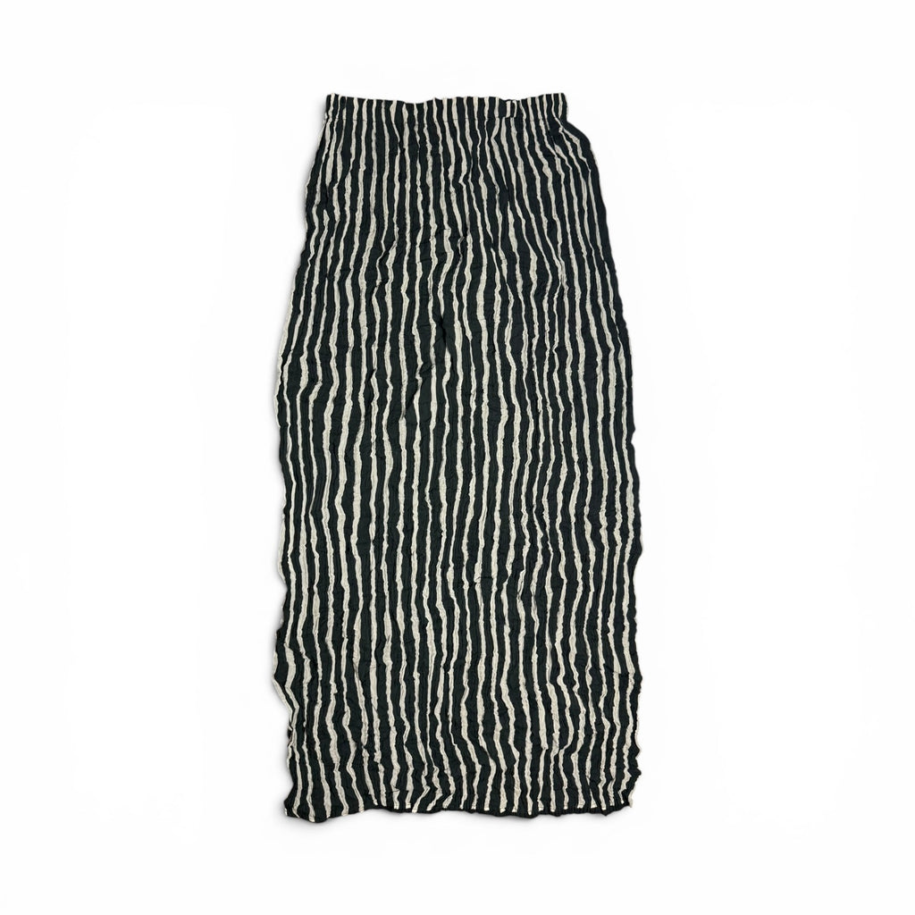 archival 1996 issey miyake mainline striped ripple pleated top + maxi skirt set