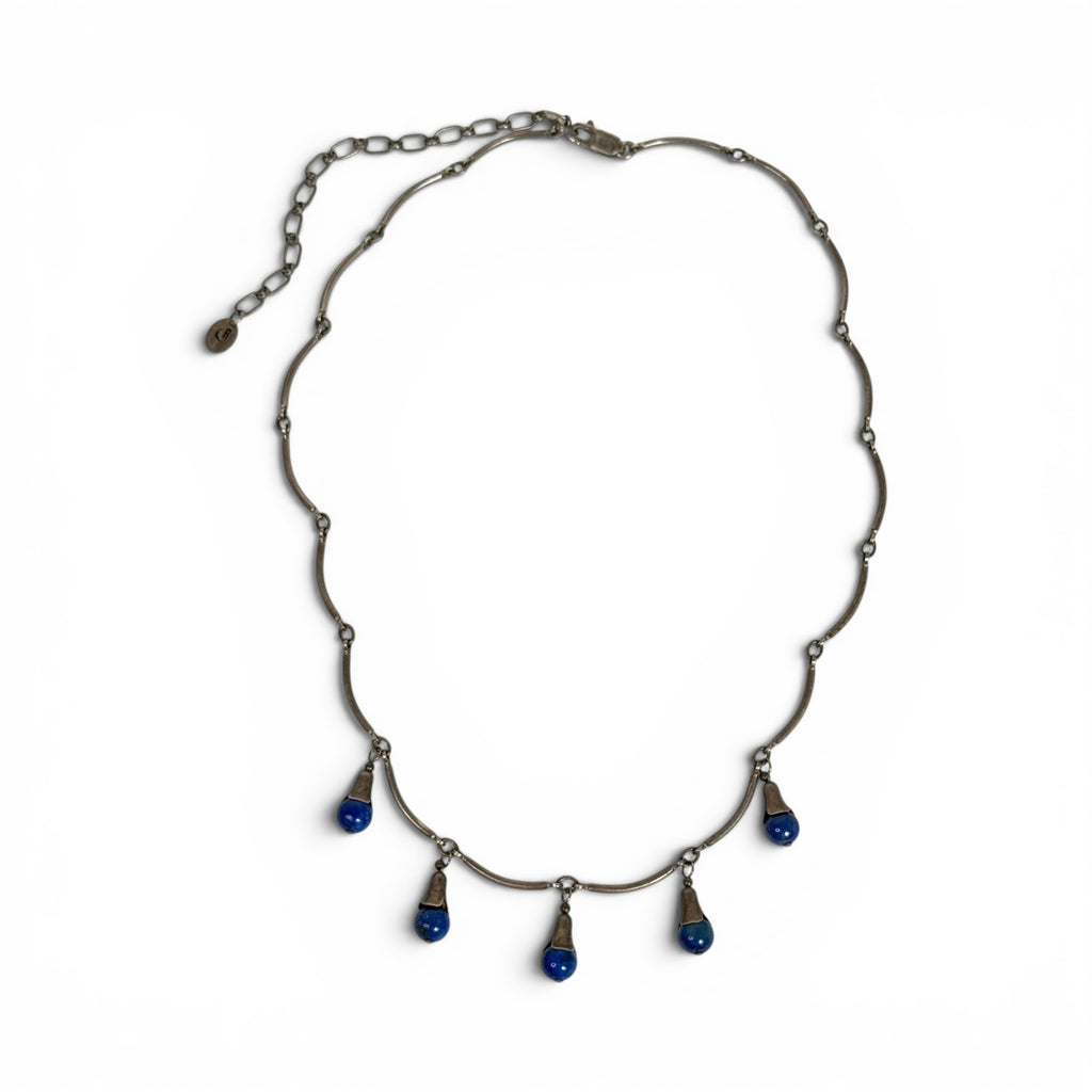 relios carolyn pollack 925 sterling silver + lapis lazuli teardrop necklace