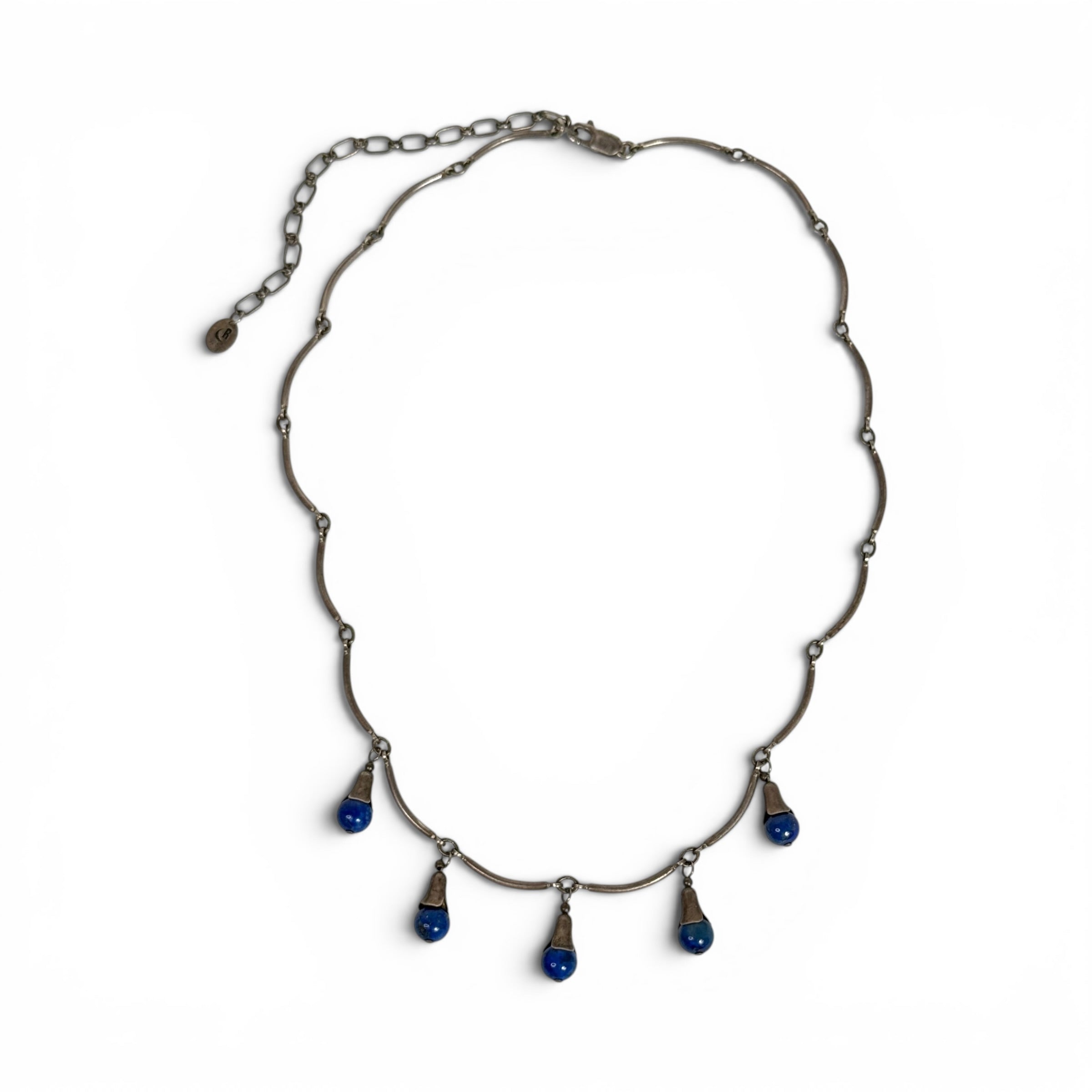 relios carolyn pollack 925 sterling silver + lapis lazuli teardrop necklace