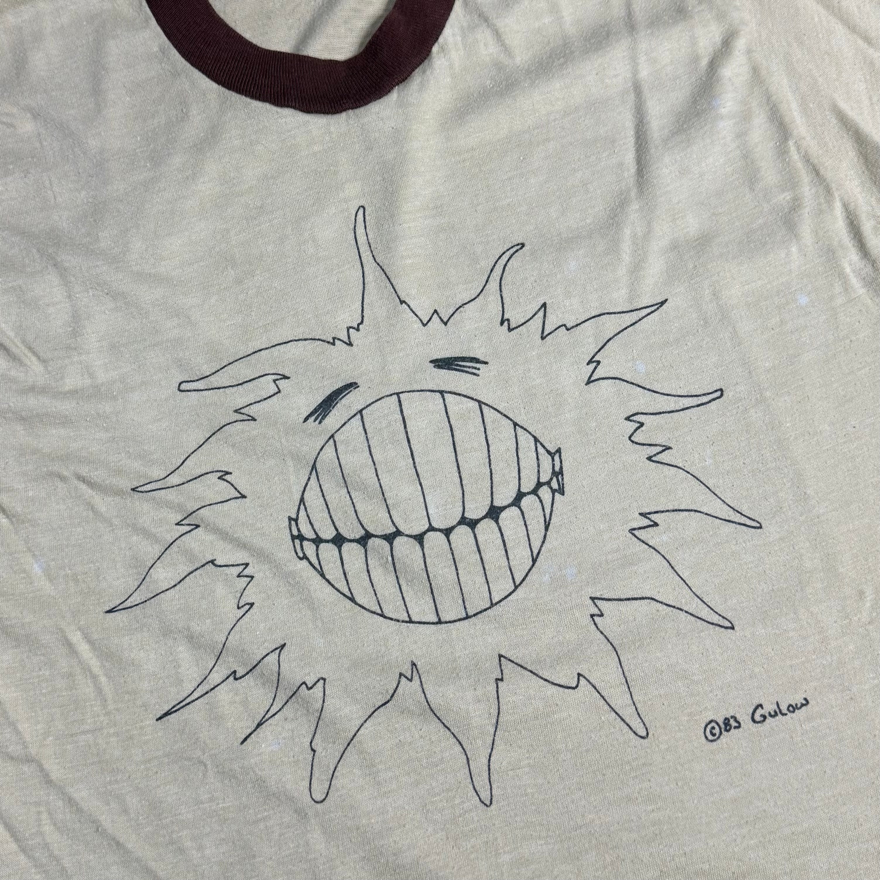 vintage 1983 gulow smiley sun ringer tee