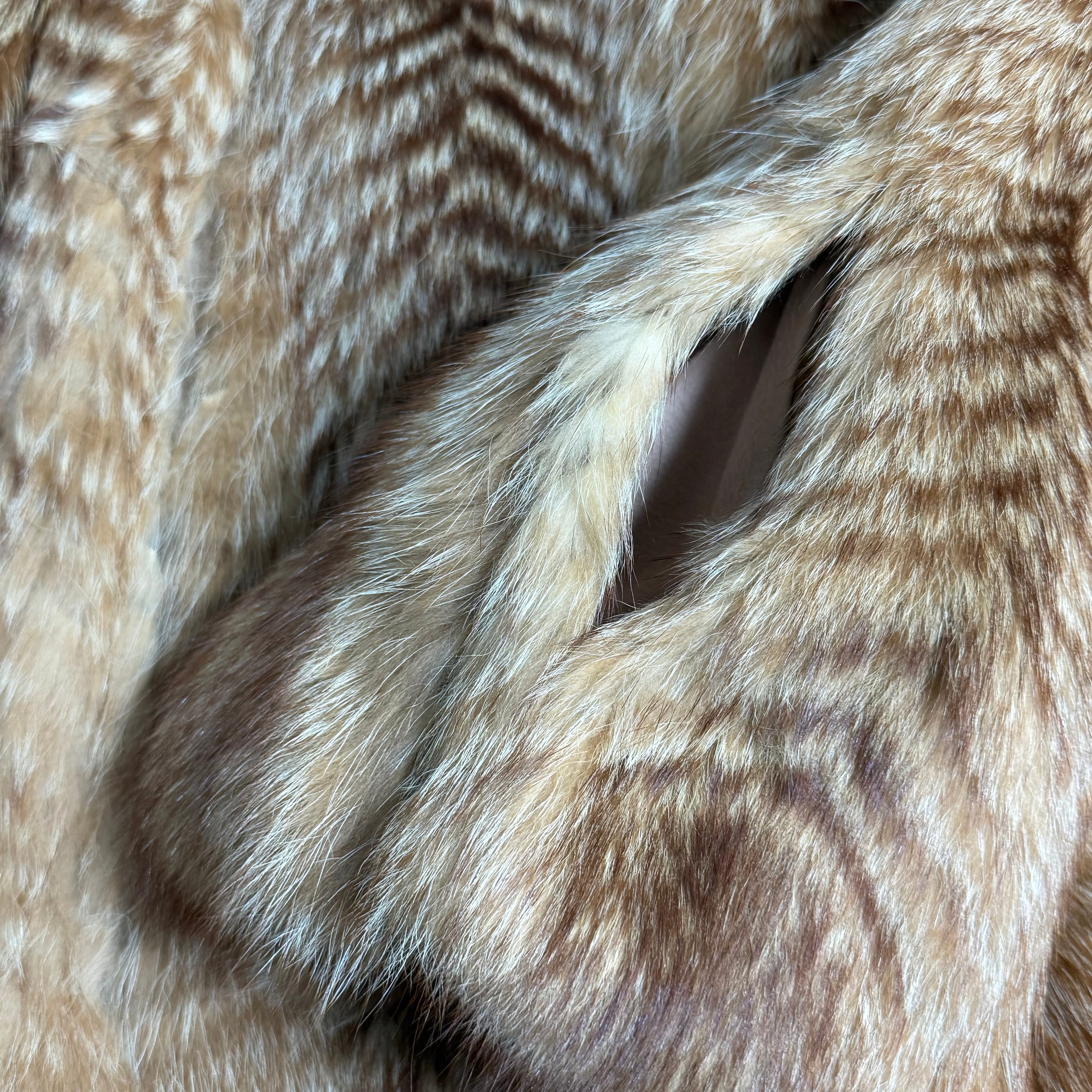 vintage real red fox fur chevron short coat
