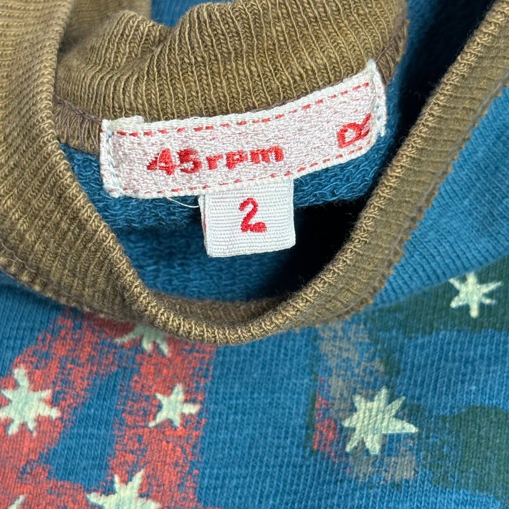 vintage 45rpm forty five rpm studio two tone star print raglan sweatshirt