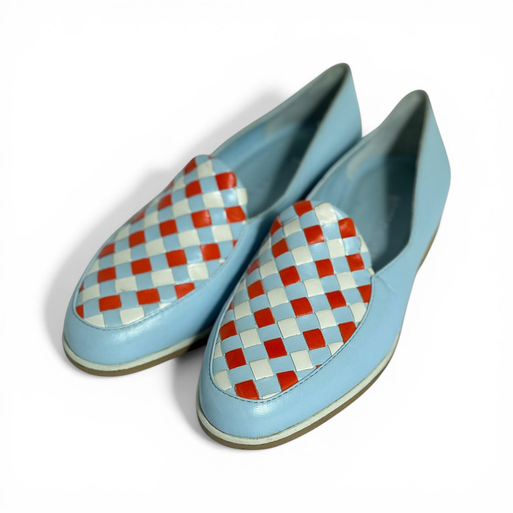 vintage bottega veneta tri-color harlequin leather loafers