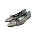 prada embroidered floral pointed toe ballet flats