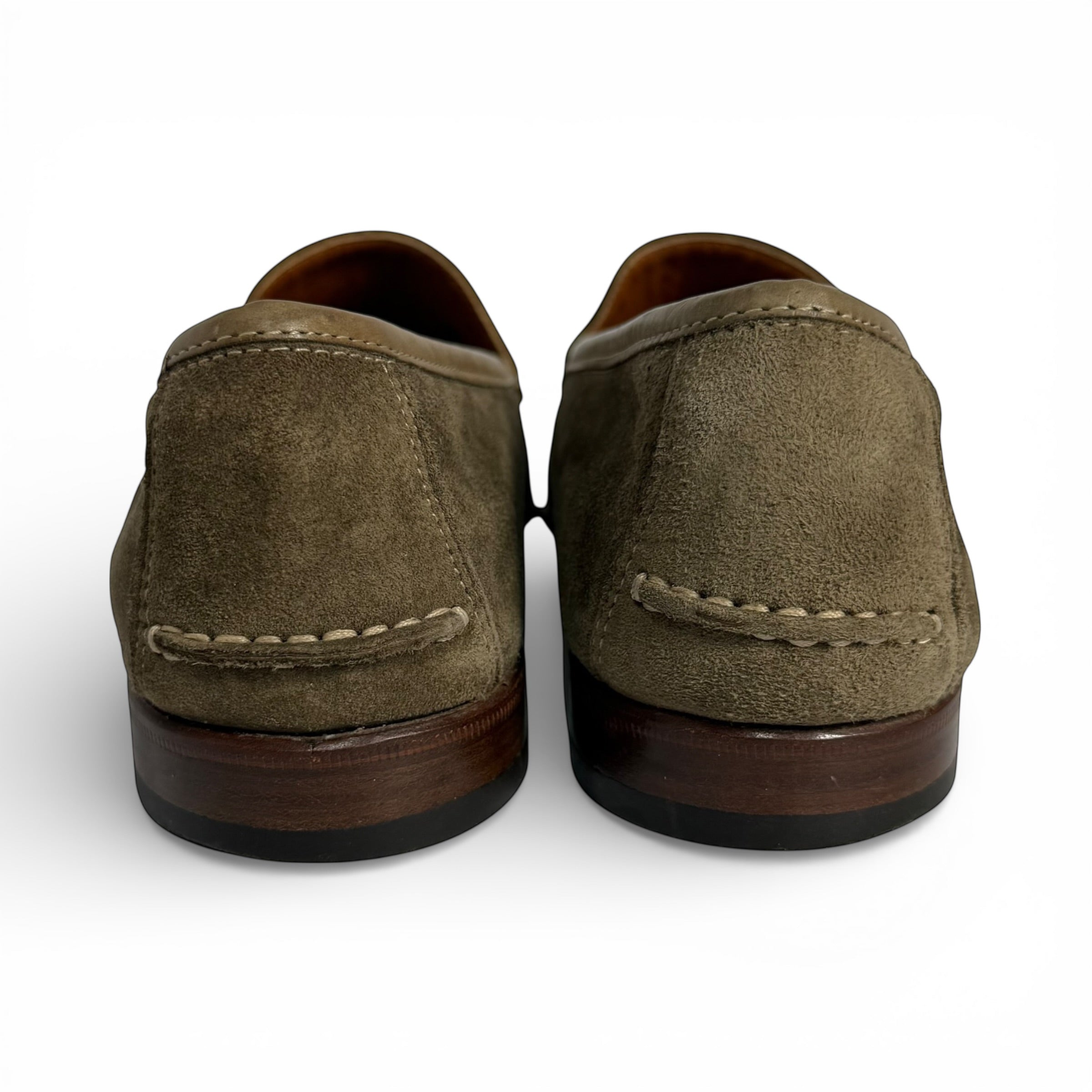 vintage salvatore ferragamo suede moc tassel loafers