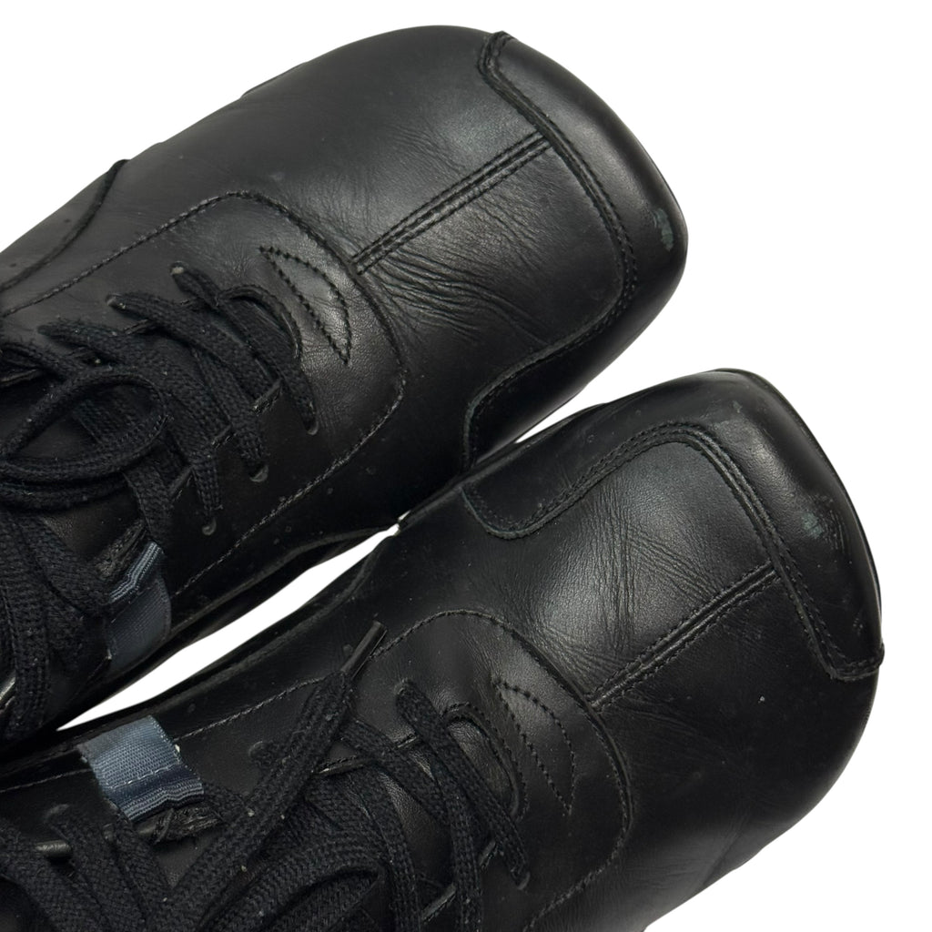 vintage diesel saville black leather square toe sneakers