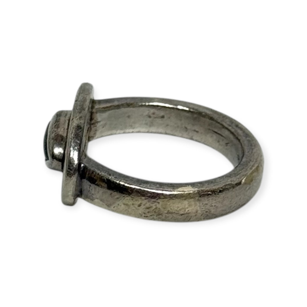 vintage sterling silver black onyx eye ring