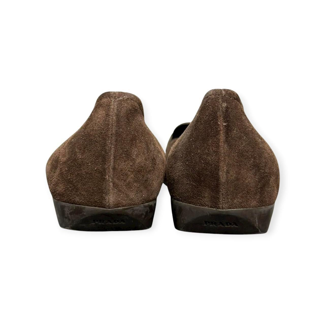 vintage prada suede penny loafers