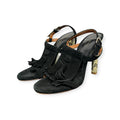 2000s dries van noten suede fringe & embossed snakeskin heels