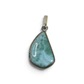 natural larimar sterling silver teardrop pendant