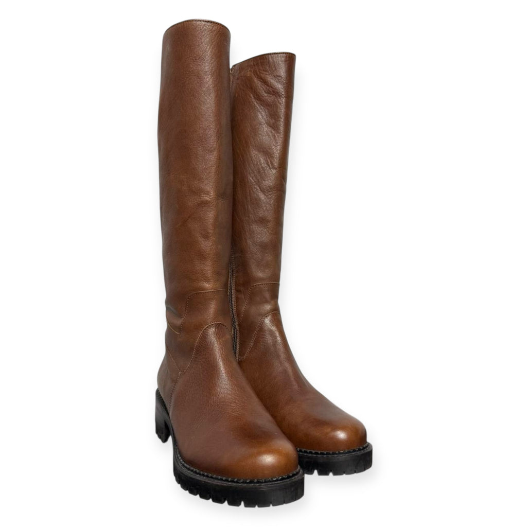ted & muffy brown leather knee high riding boots