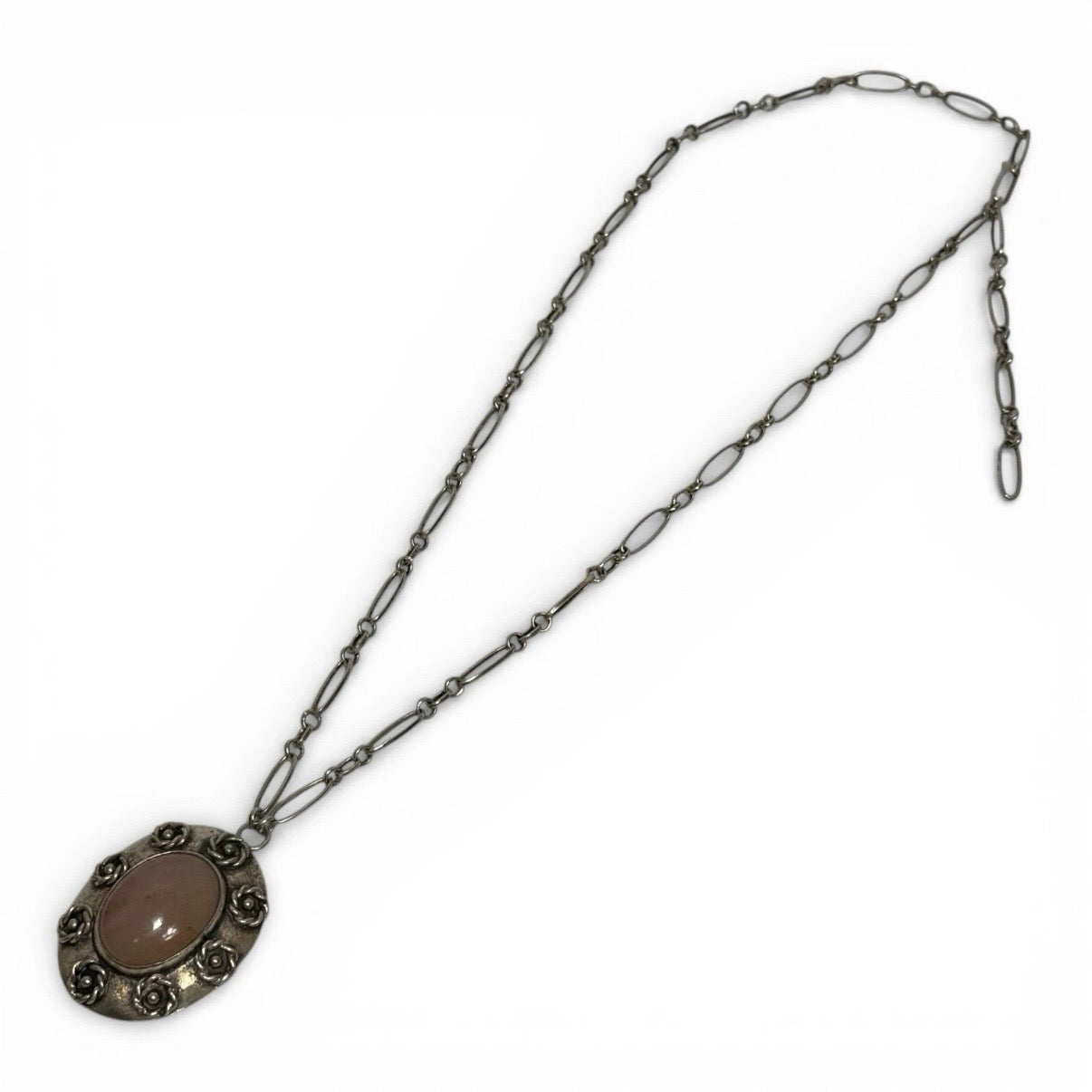 vintage orno poland sterling silver brutalist necklace