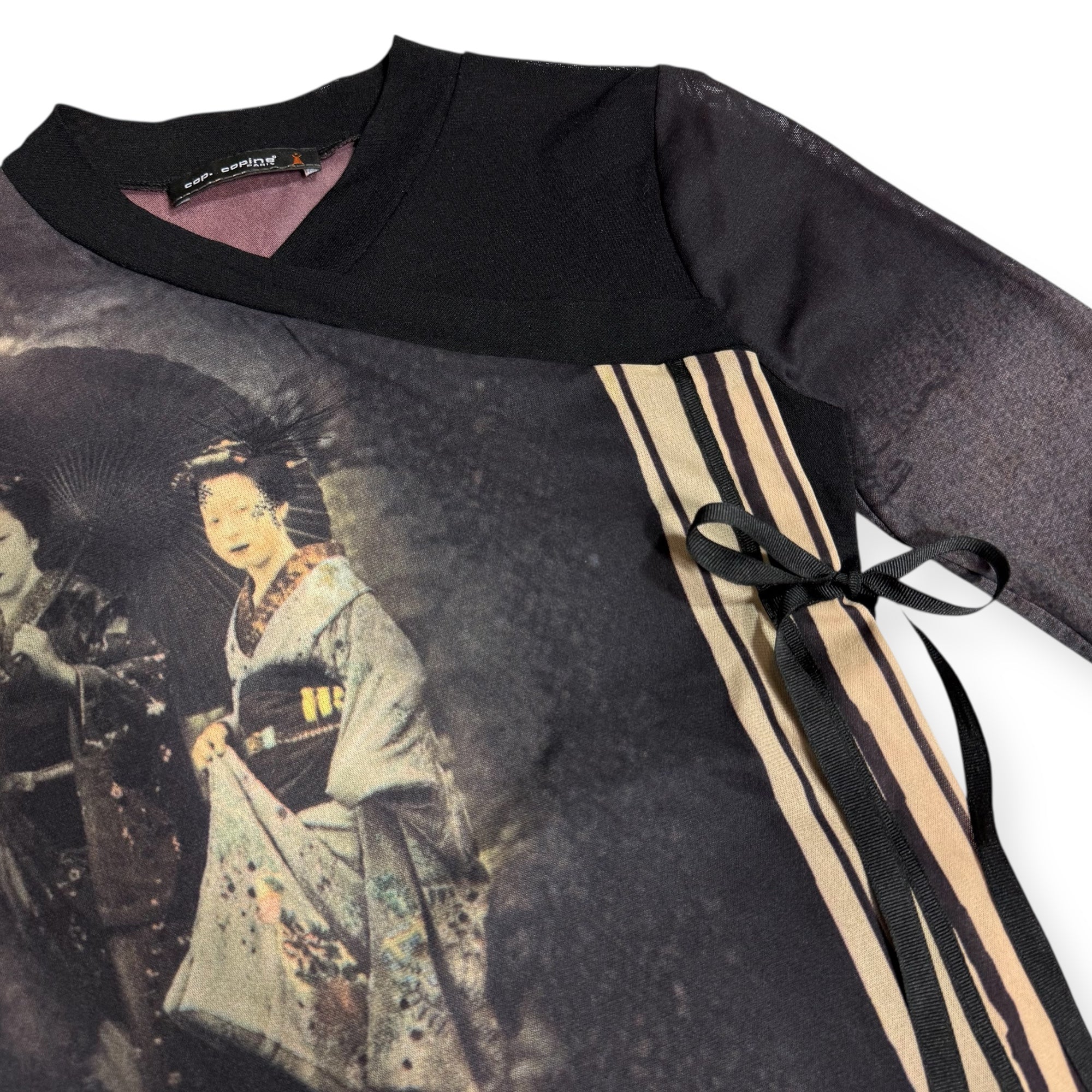 cop copine geisha print long sleeve top