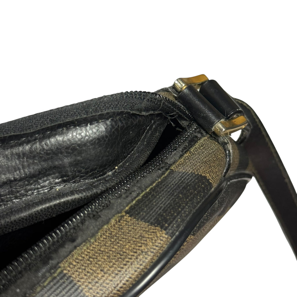 vintage 80s fendi pequin stripe crossbody camera bag