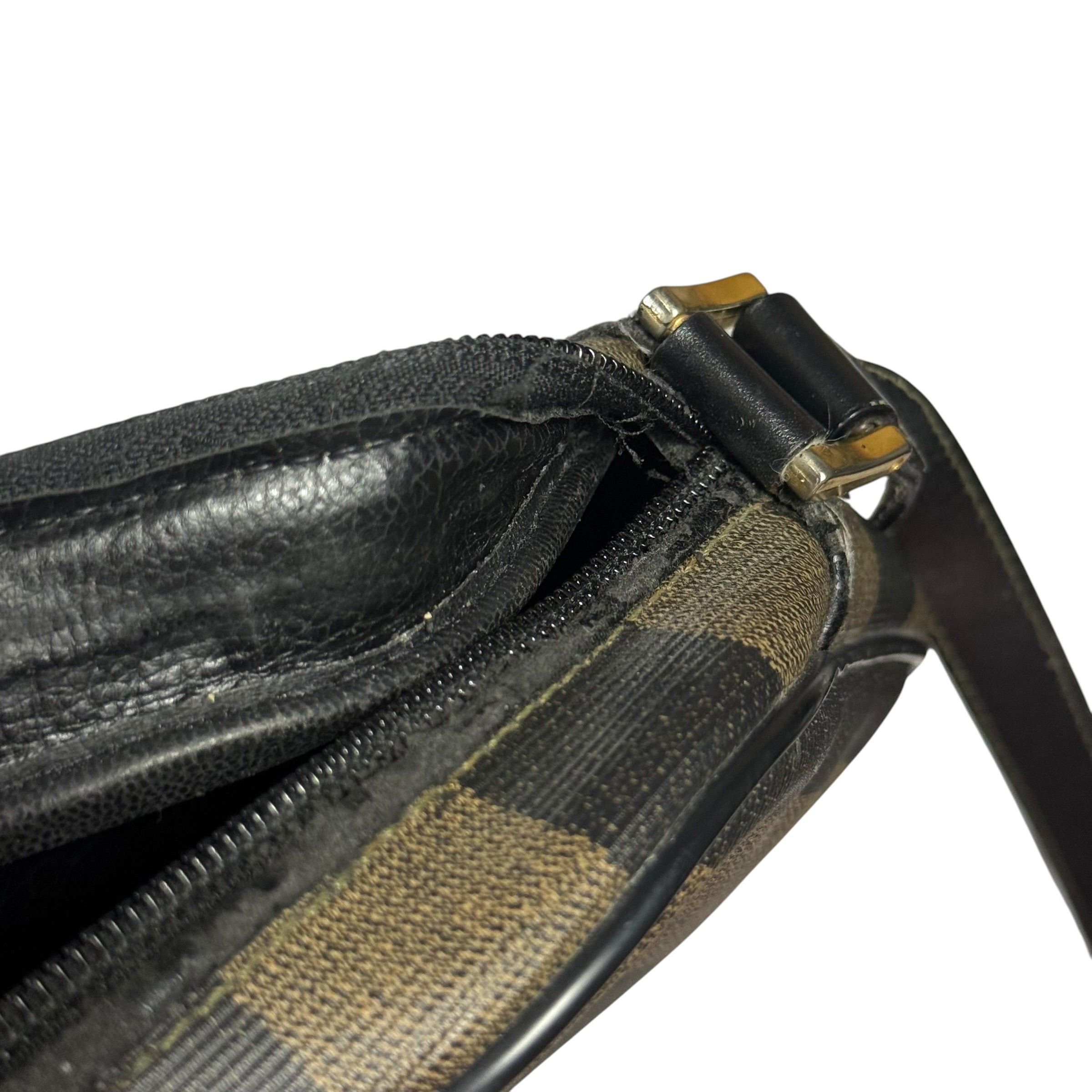 vintage 80s fendi pequin stripe crossbody camera bag