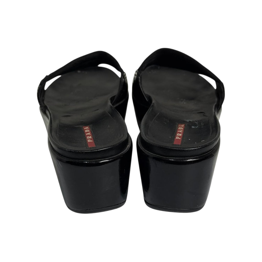 vintage prada platform wedge sandals