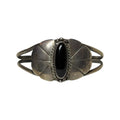 vintage b. rubin native black onyx sterling silver cuff bracelet