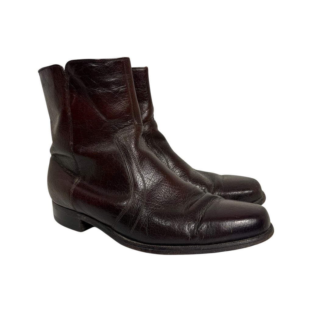 florsheim distressed dark leather side zip beatle boots