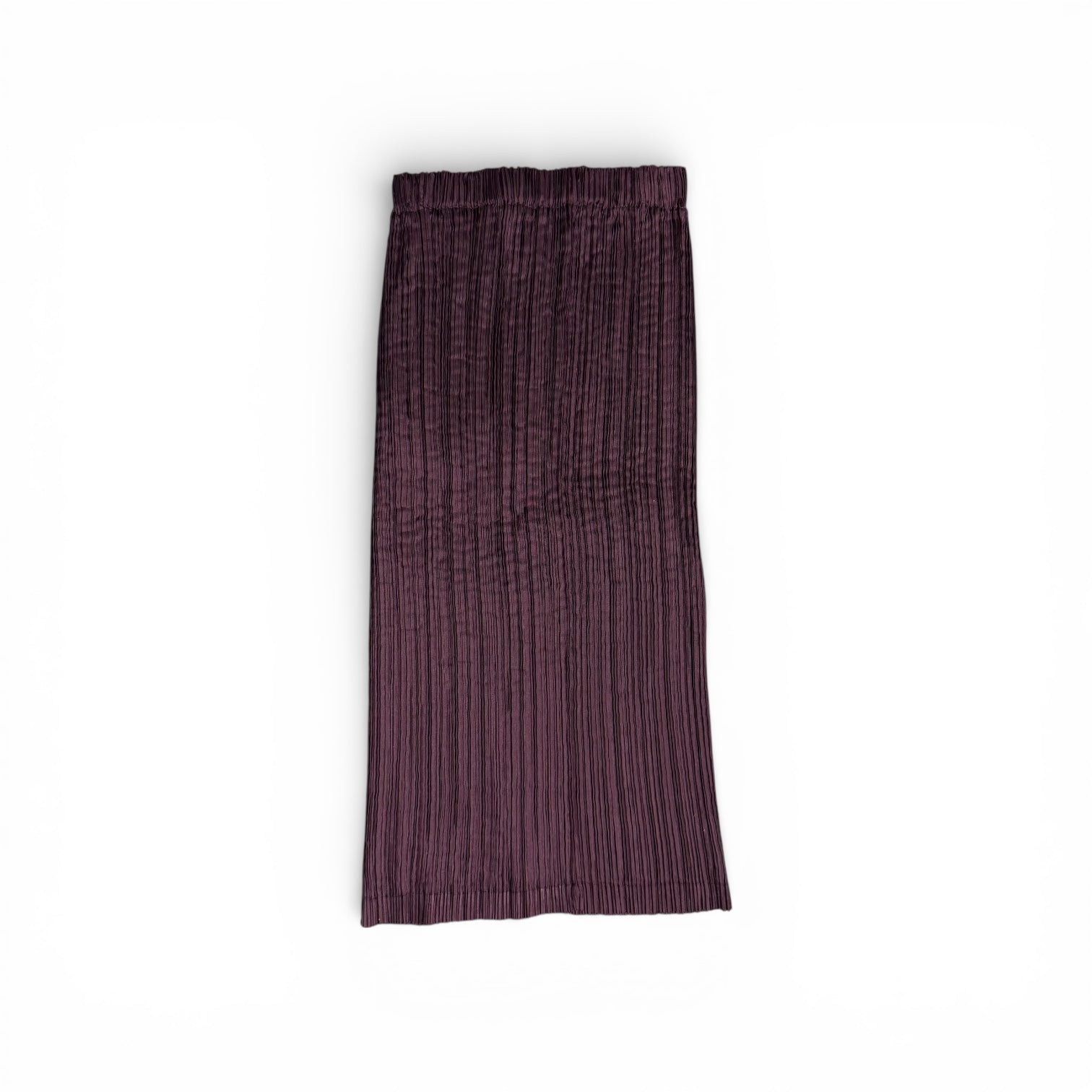 vintage issey miyake mainline sculptural accordion pleated top & skirt set in wine