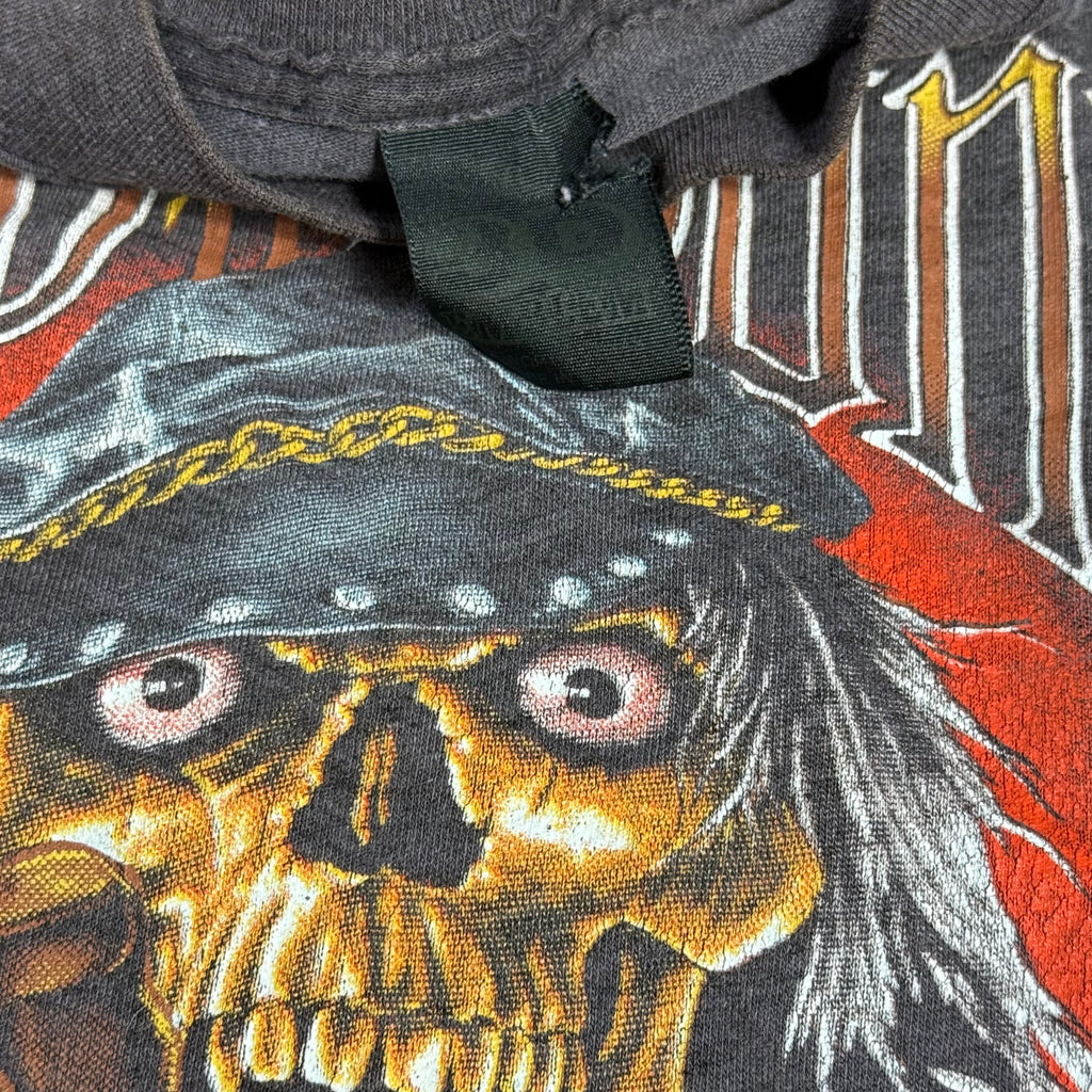 rare vintage 1987 3d emblem bad to the bone biker skull graphic tee