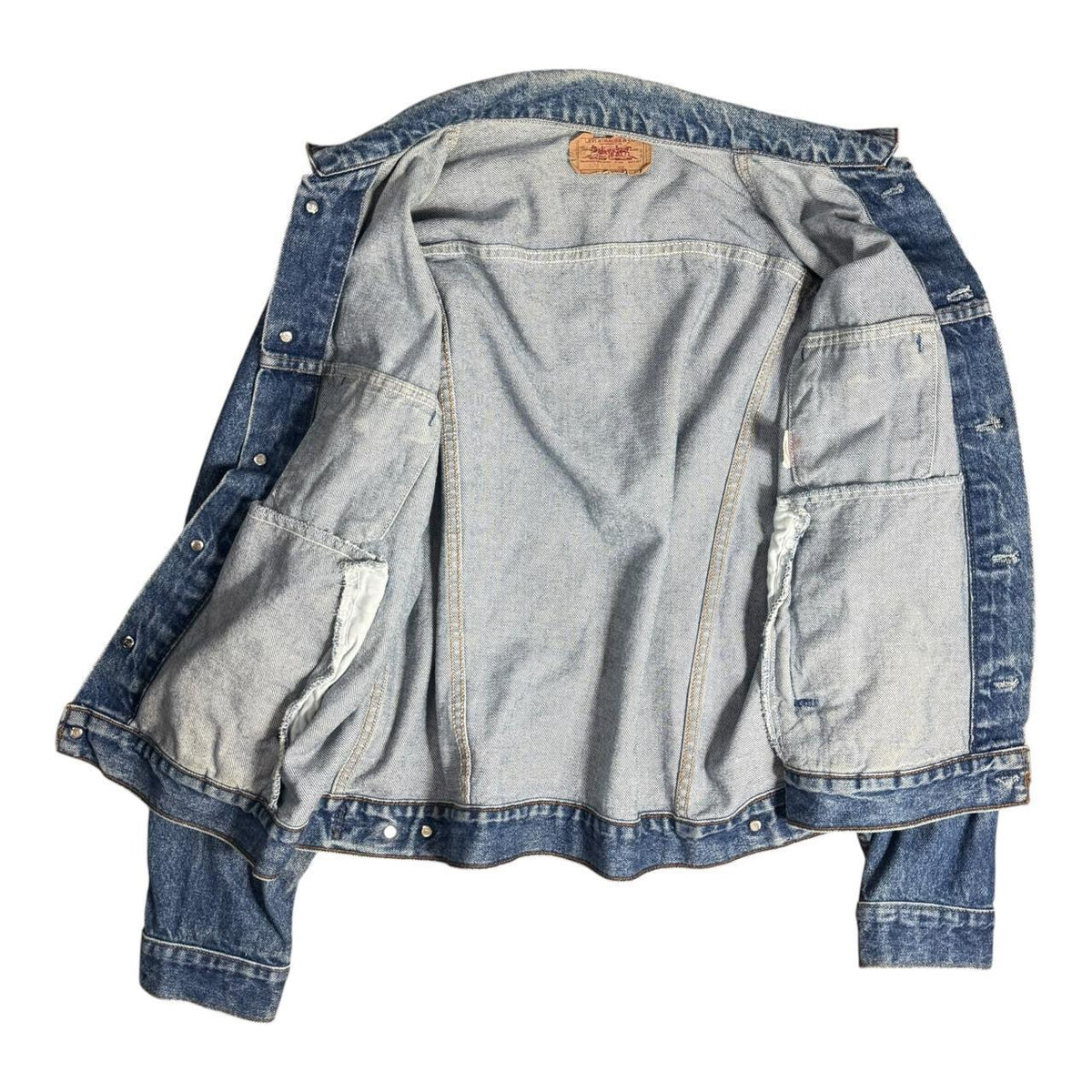 vintage 80s levis 70507 0216 usa made medium wash denim trucker jacket