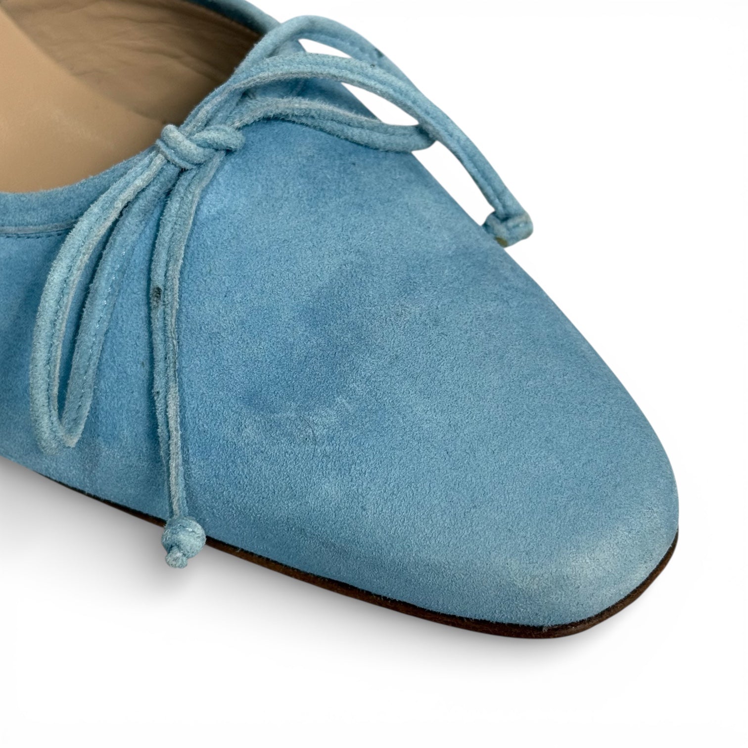 manolo blahnik baby blue ballerimu mules
