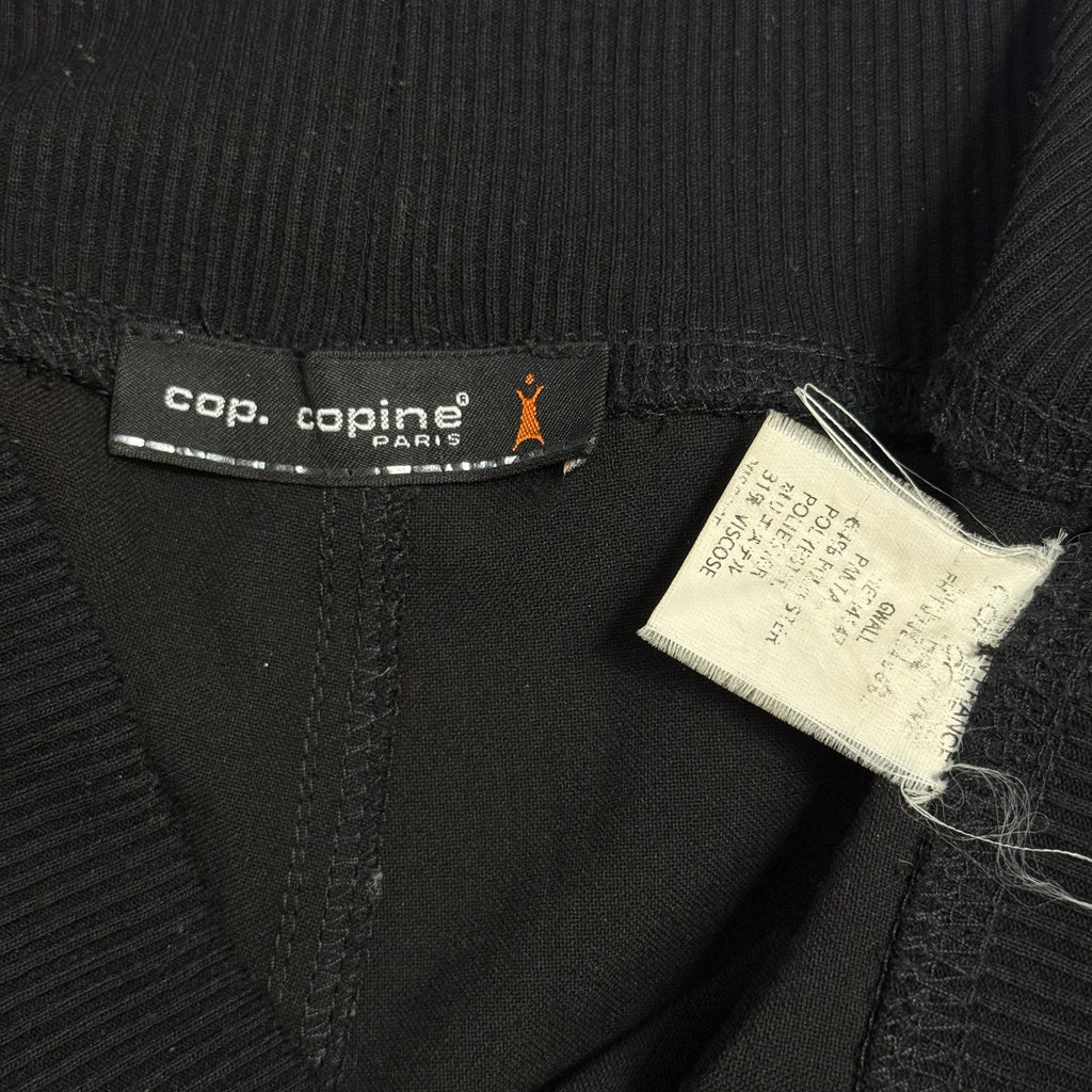 vintage y2k cop copine paris 2 in 1 black trousers with removable skirt overlay