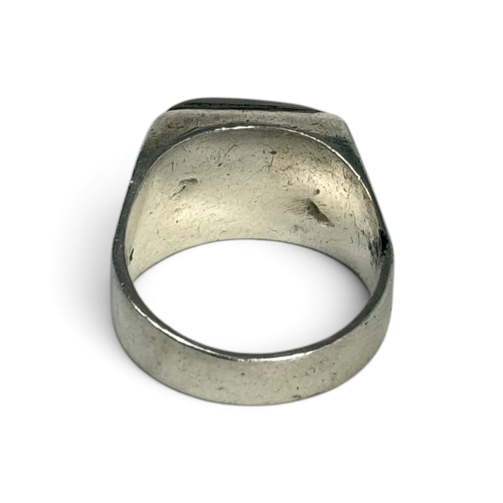 vintage mexican 925 sterling silver mahogany obsidian signet ring