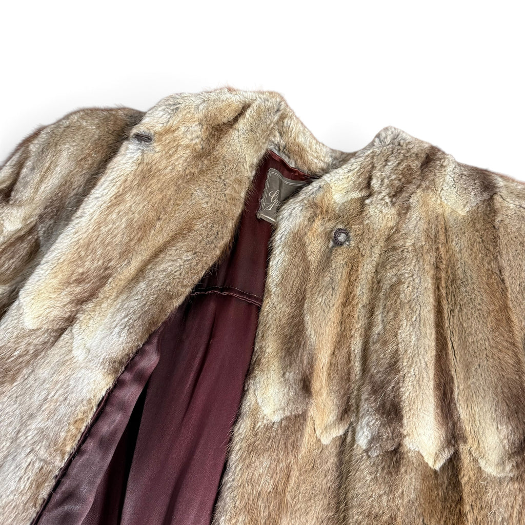 vintage 1940s great northern fur co new york muskrat paw coat