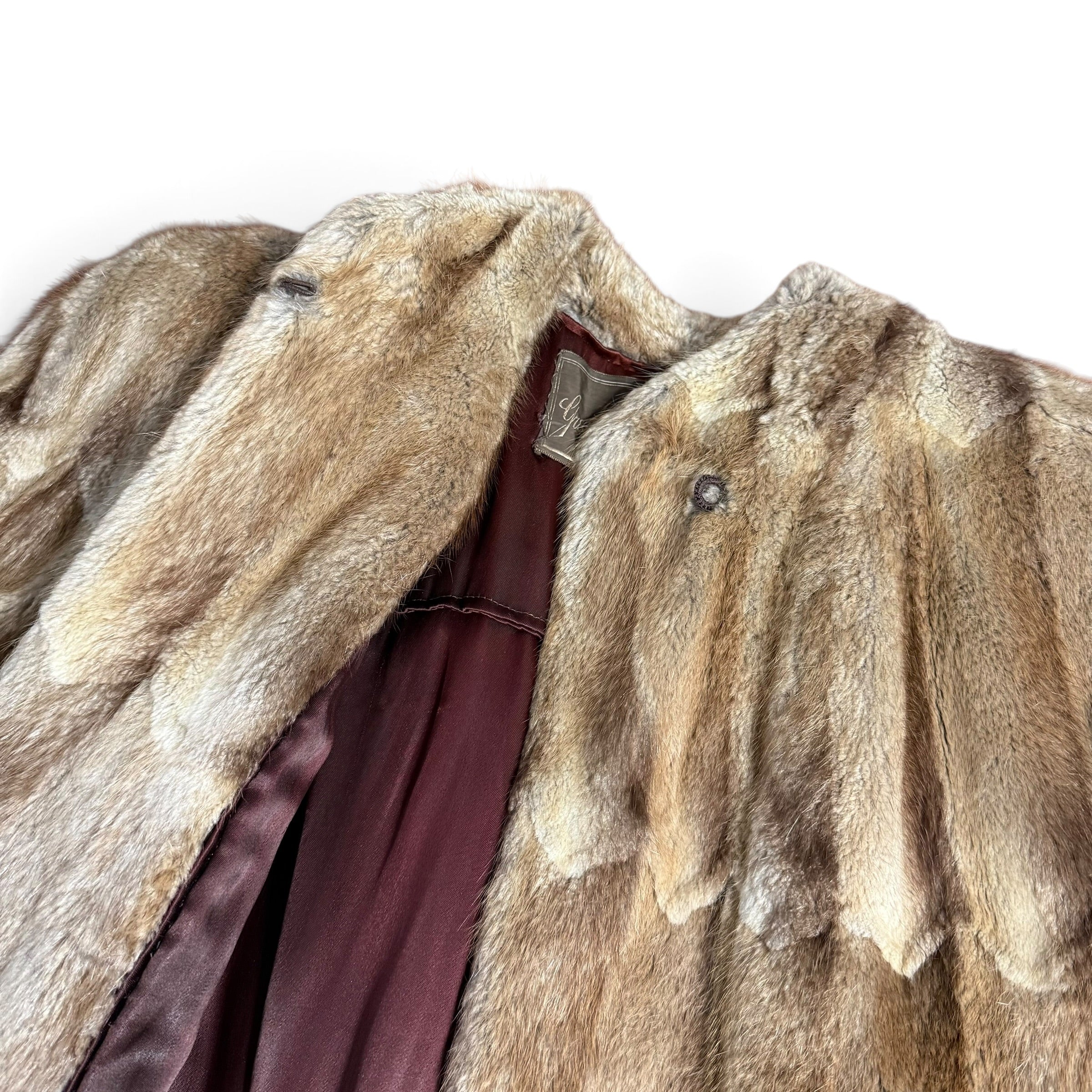 vintage 1940s great northern fur co new york muskrat paw coat