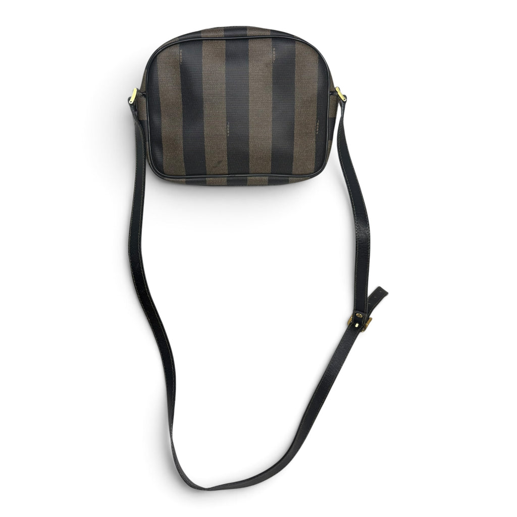 vintage 80s fendi pequin stripe crossbody camera bag