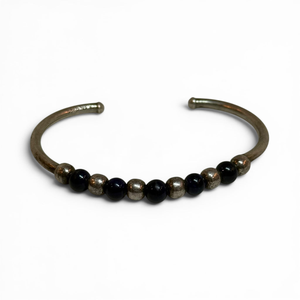 silpada sterling silver + navy blue sodalite flexible cuff bracelet