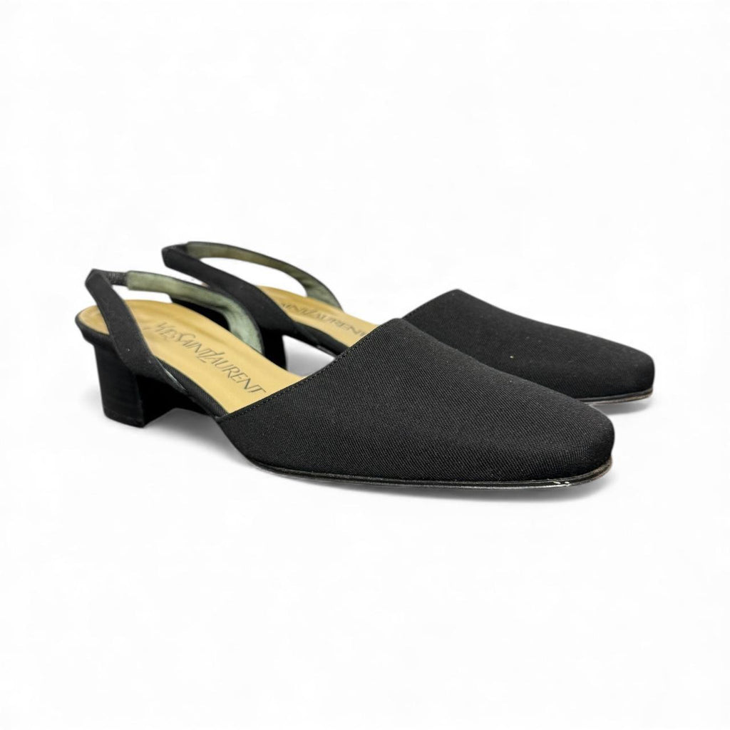 vintage yves saint laurent slingback mules