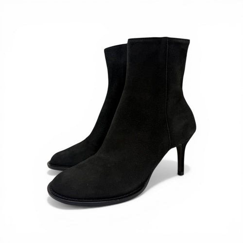 ann demeulemeester black camoscio suede stiletto ankle boots