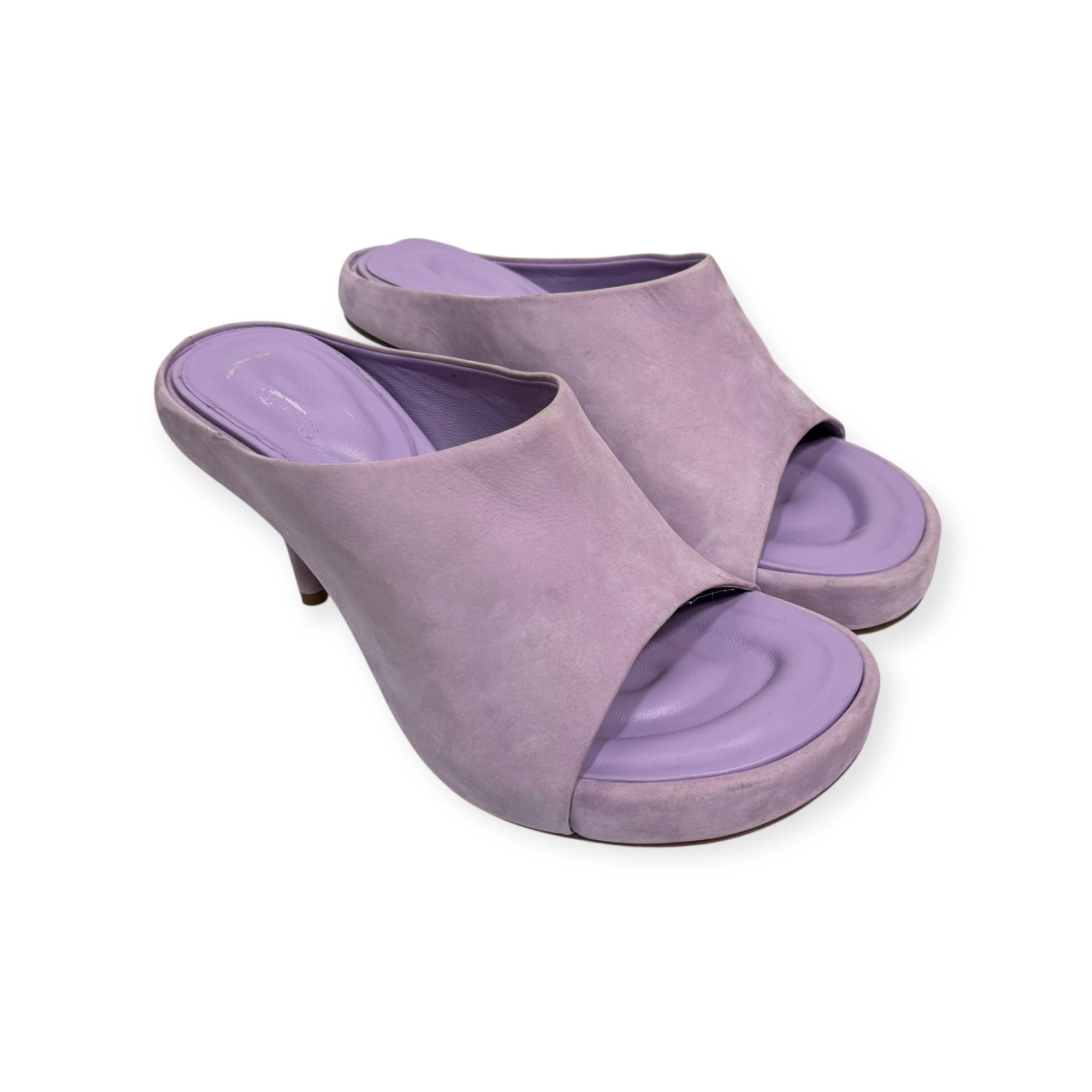 jacquemus purple suede les mules nuvola