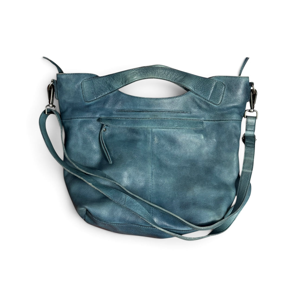 latico teal full grain leather whipstitch hobo crossbody bag