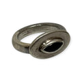 vintage sterling silver black onyx eye ring