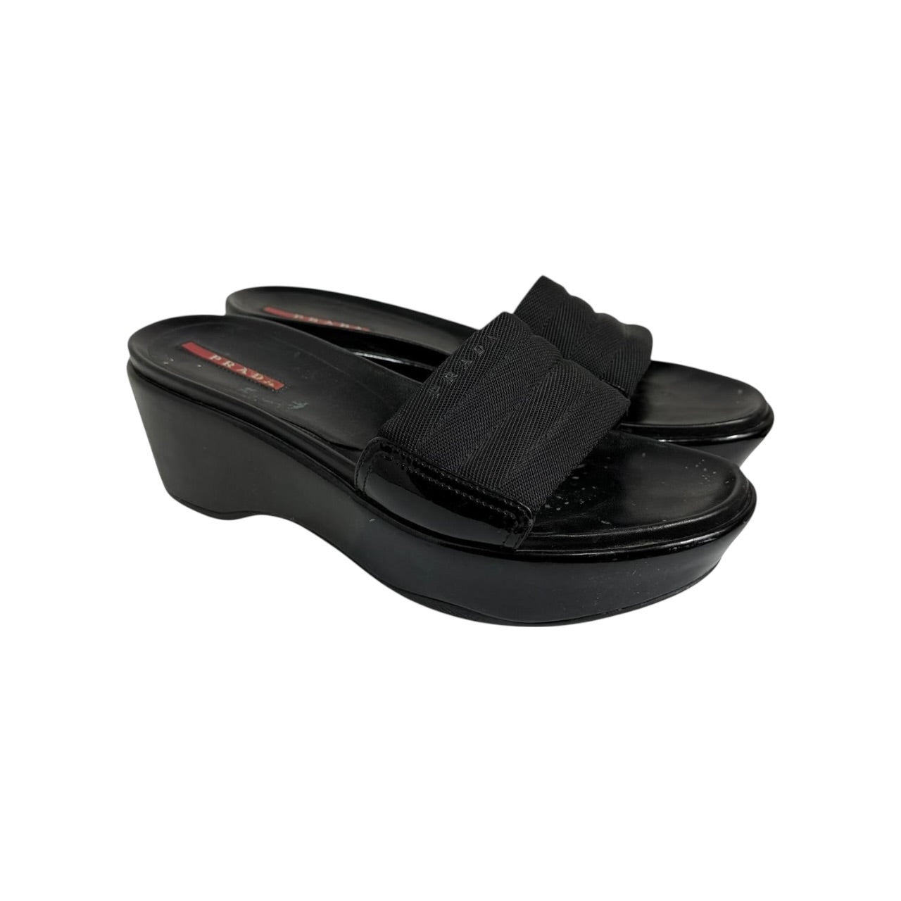 vintage prada platform wedge sandals