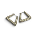vintage zina sterling silver large modernist triangular hoop earrings