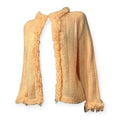 vintage 60s handmade shaggy loop stitch peach poodle knit cardigan