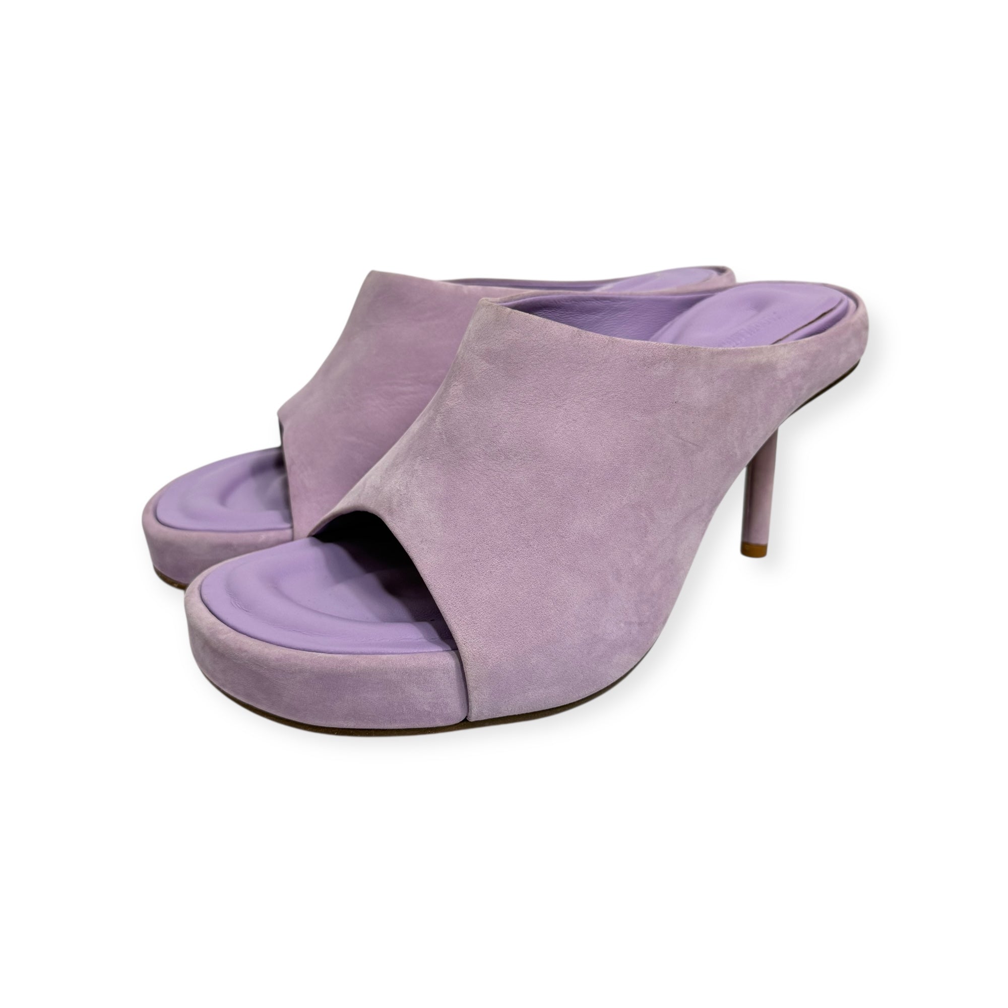 jacquemus purple suede les mules nuvola