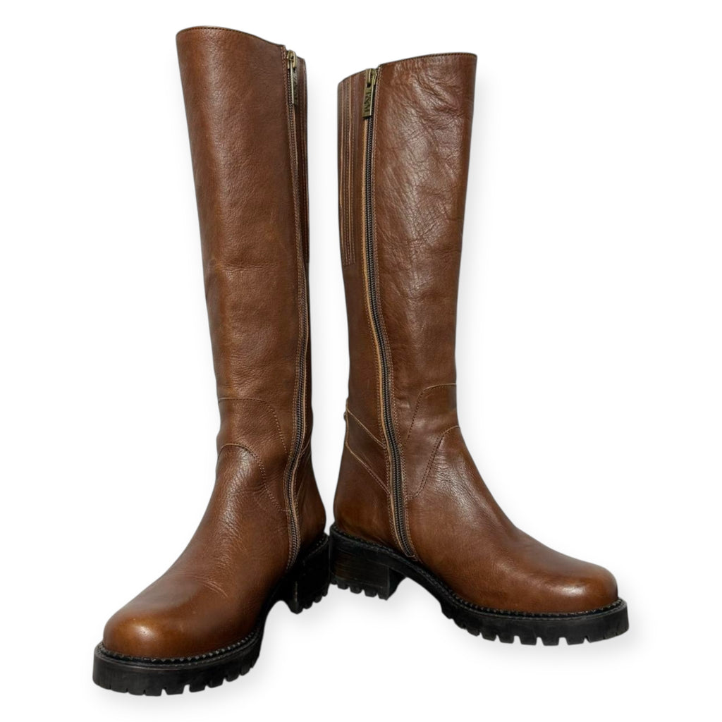 ted & muffy brown leather knee high riding boots