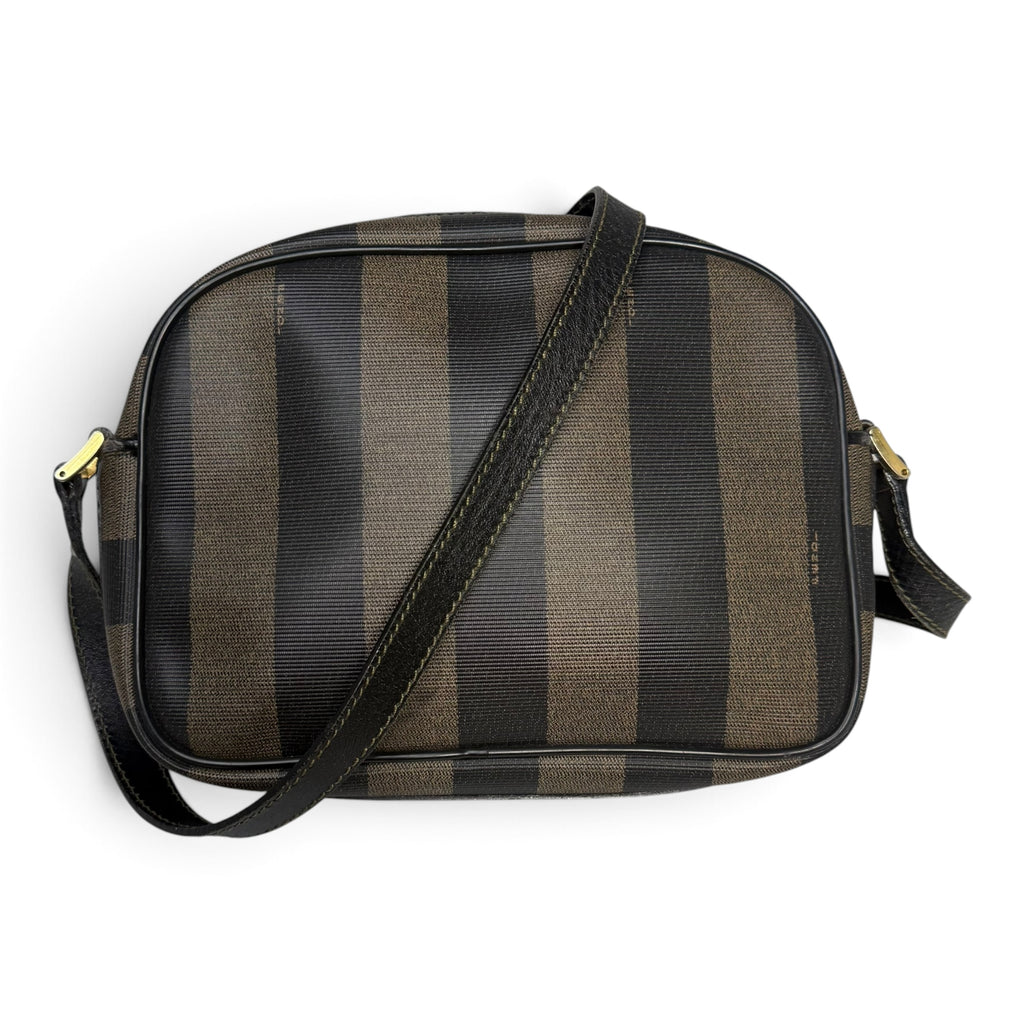 vintage 80s fendi pequin stripe crossbody camera bag