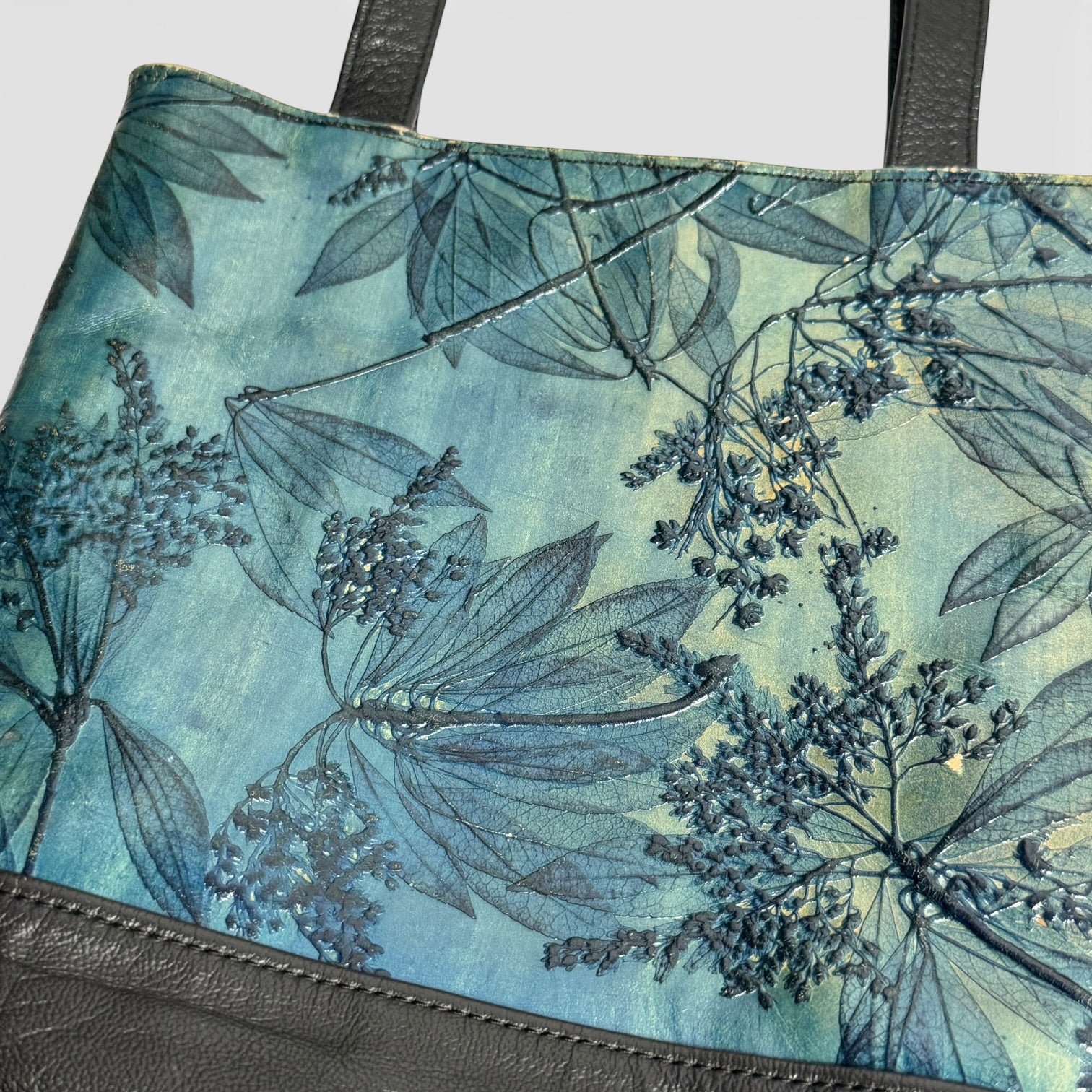 vintage leaf leather whiting collection hand tooled botanical bag
