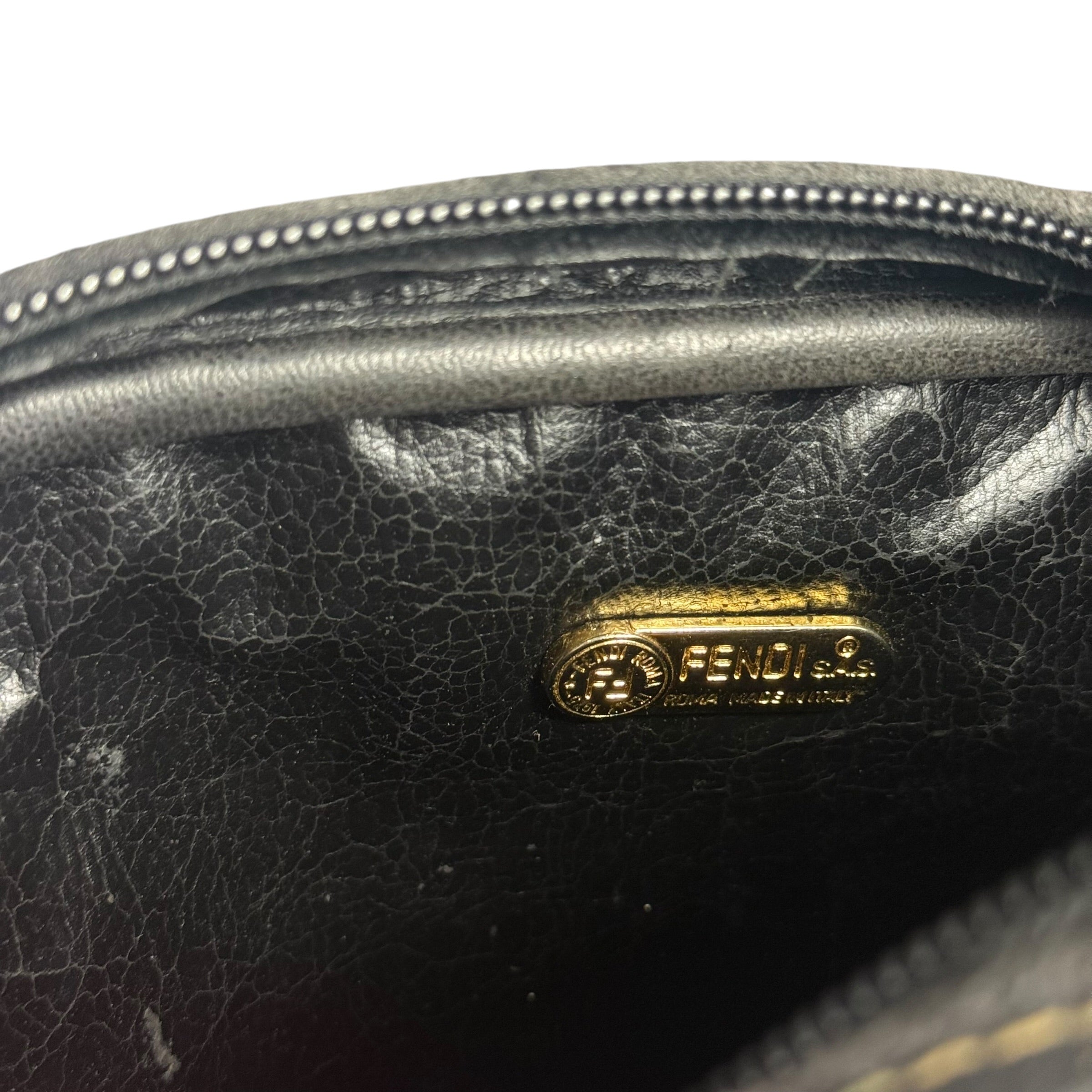 vintage 80s fendi pequin stripe crossbody camera bag