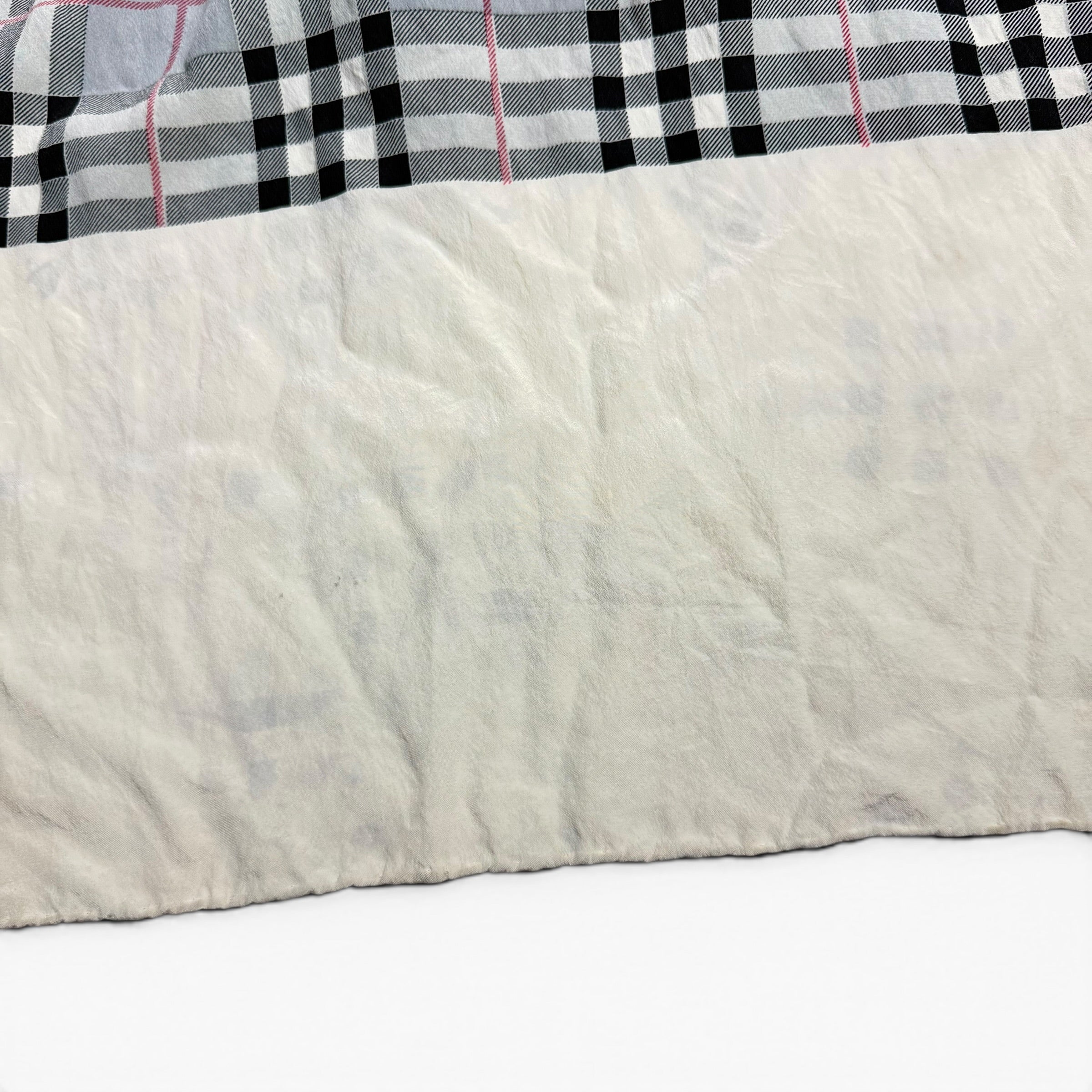 vintage burberry check silk scarf