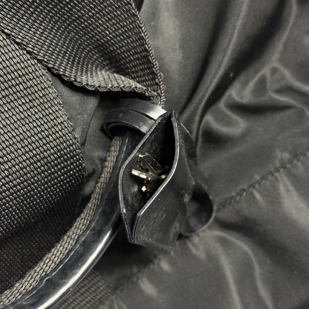 vintage 90s prada black tessuto nylon weekender duffle bag